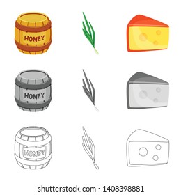 Isolated object of taste and product icon. Collection of taste and cooking vector icon for stock.