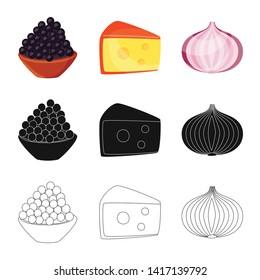 Isolated object of taste and product icon. Collection of taste and cooking vector icon for stock.