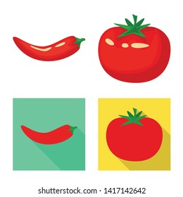 Isolated object of taste and product icon. Set of taste and cooking stock vector illustration.