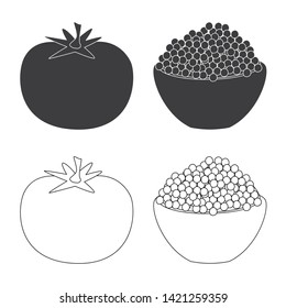Isolated object of taste and product icon. Set of taste and cooking stock symbol for web.