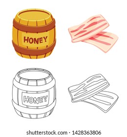 Isolated object of taste and product icon. Set of taste and cooking vector icon for stock.