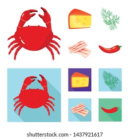 Isolated object of taste and product icon. Set of taste and cooking vector icon for stock.