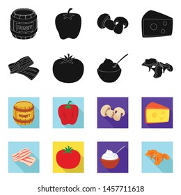 Isolated object of taste and product icon. Set of taste and cooking vector icon for stock.