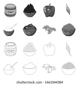 Isolated object of taste and product icon. Set of taste and cooking vector icon for stock.