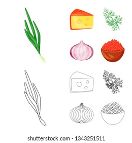 Isolated object of taste and product logo. Collection of taste and cooking vector icon for stock.
