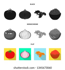 Isolated object of taste and product logo. Collection of taste and cooking stock vector illustration.