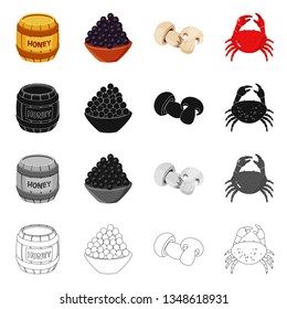 Isolated object of taste and product logo. Set of taste and cooking stock symbol for web.