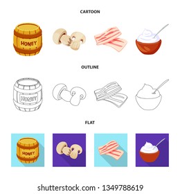 Isolated object of taste and product logo. Set of taste and cooking stock vector illustration.