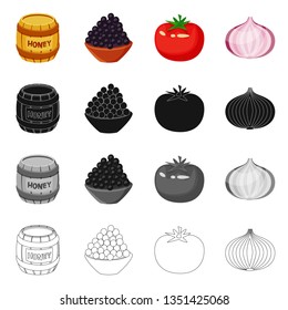 Isolated object of taste and product logo. Collection of taste and cooking stock vector illustration.