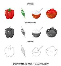 Isolated object of taste and product logo. Collection of taste and cooking stock symbol for web.