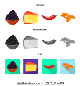 Isolated object of taste and product logo. Collection of taste and cooking stock symbol for web.