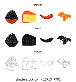 Isolated object of taste and product logo. Collection of taste and cooking stock symbol for web.