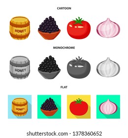 Isolated object of taste and product logo. Set of taste and cooking stock vector illustration.