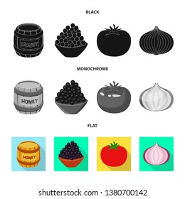 Isolated object of taste and product logo. Set of taste and cooking vector icon for stock.