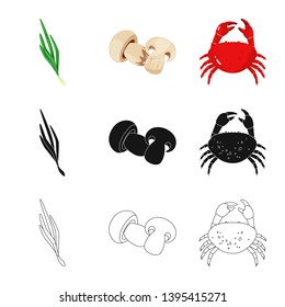 Isolated object of taste and product logo. Set of taste and cooking stock vector illustration.