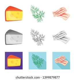 Isolated object of taste and product logo. Collection of taste and cooking stock symbol for web.