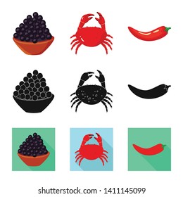 Isolated object of taste and product logo. Collection of taste and cooking stock symbol for web.