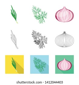 Isolated object of taste and product logo. Set of taste and cooking stock vector illustration.