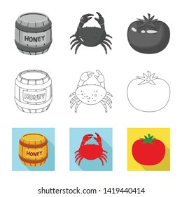 Isolated object of taste and product logo. Collection of taste and cooking stock symbol for web.