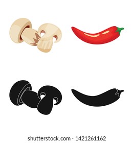 Isolated object of taste and product logo. Set of taste and cooking stock vector illustration.