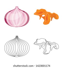 Isolated object of taste and product logo. Collection of taste and cooking stock symbol for web.