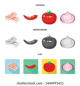 Isolated object of taste and product logo. Set of taste and cooking stock symbol for web.