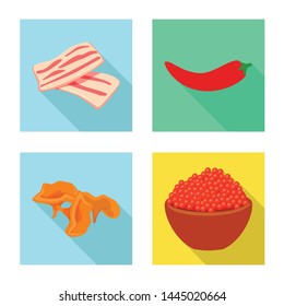 Isolated object of taste and product logo. Set of taste and cooking stock vector illustration.