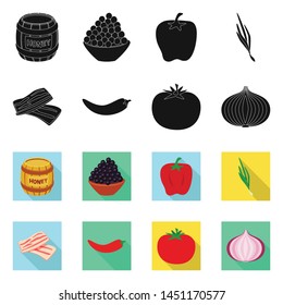 Isolated object of taste and product logo. Collection of taste and cooking stock vector illustration.