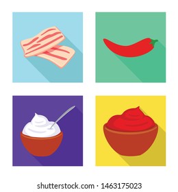 Isolated object of taste and product logo. Collection of taste and cooking stock symbol for web.