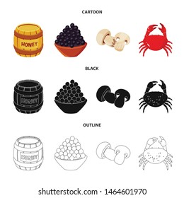Isolated object of taste and product logo. Collection of taste and cooking stock vector illustration.