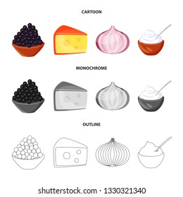 Isolated object of taste and product sign. Collection of taste and cooking stock symbol for web.