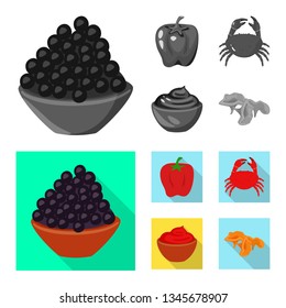 Isolated object of taste and product sign. Collection of taste and cooking stock symbol for web.