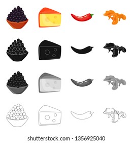 Isolated object of taste and product sign. Collection of taste and cooking vector icon for stock.
