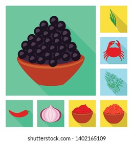 Isolated object of taste and product sign. Set of taste and cooking stock vector illustration.