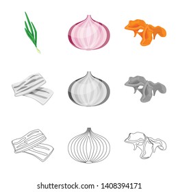 Isolated object of taste and product sign. Set of taste and cooking stock symbol for web.