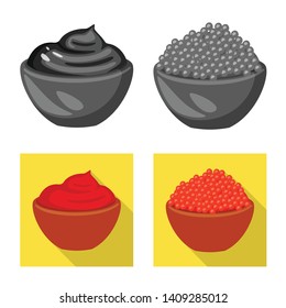 Isolated object of taste and product sign. Set of taste and cooking vector icon for stock.