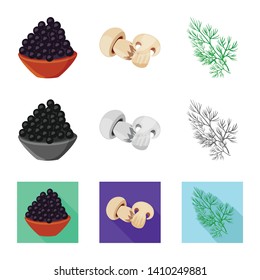 Isolated object of taste and product sign. Collection of taste and cooking stock vector illustration.