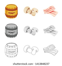 Isolated object of taste and product sign. Collection of taste and cooking stock vector illustration.