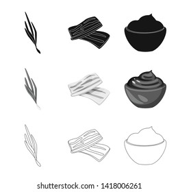 Isolated object of taste and product sign. Collection of taste and cooking stock vector illustration.
