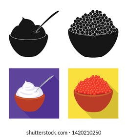 Isolated object of taste and product sign. Set of taste and cooking stock vector illustration.