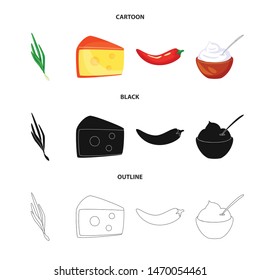 Isolated object of taste and product sign. Collection of taste and cooking stock vector illustration.