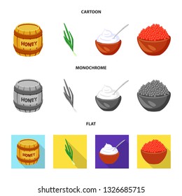 Isolated object of taste and product symbol. Set of taste and cooking stock vector illustration.