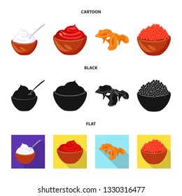 Isolated object of taste and product symbol. Set of taste and cooking vector icon for stock.