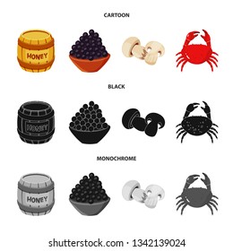 Isolated object of taste and product symbol. Collection of taste and cooking vector icon for stock.