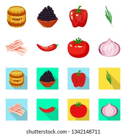 Isolated object of taste and product symbol. Set of taste and cooking stock symbol for web.