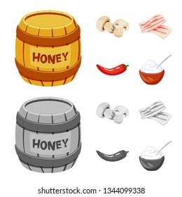 Isolated object of taste and product symbol. Set of taste and cooking stock vector illustration.