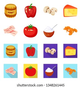 Isolated object of taste and product symbol. Collection of taste and cooking vector icon for stock.