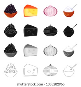Isolated object of taste and product symbol. Set of taste and cooking stock vector illustration.