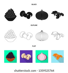 Isolated object of taste and product symbol. Set of taste and cooking stock vector illustration.