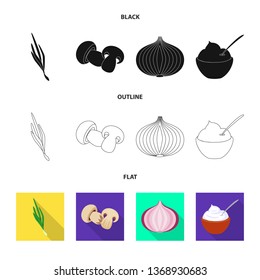 Isolated object of taste and product symbol. Set of taste and cooking vector icon for stock.